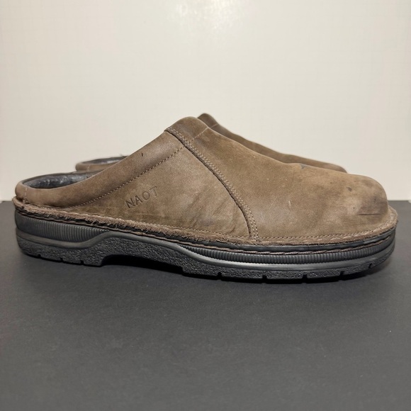 Mens NAOT Bjorn Brown Nubuck Leather Comfort Slip On Clogs / Size 12 - EU 45 main image 8
